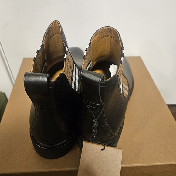 Burberry Men's Allostock Leather Chelsea Boots Black/Birch Eu 45 - Picture 4 of 8